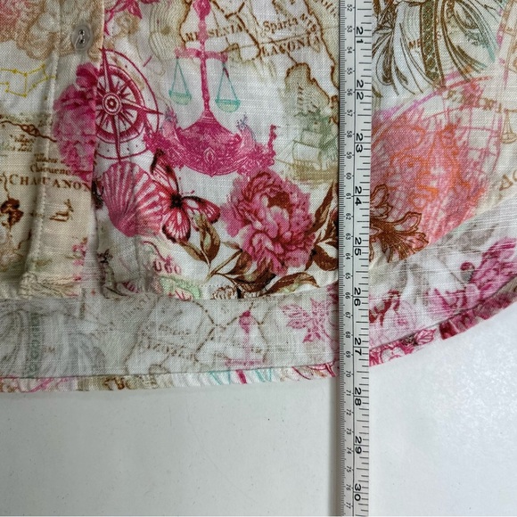 NWOT Jane Delancey Colorful Map Print Button-Up Shirt - Picture 5 of 6